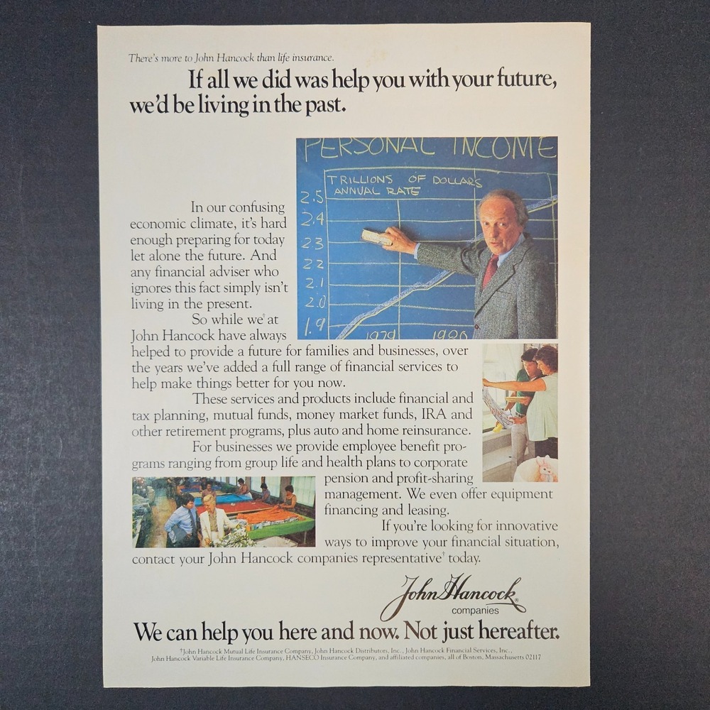 1983 John Hancock Companies Financial Planning Budget Vintage Print Ad Boston MA